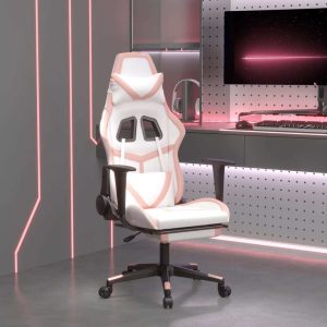 Massage Gaming Chair with Footrest Leather