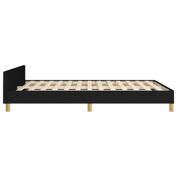 Bed Frame with Headboard Black 137×187 cm Double Fabric