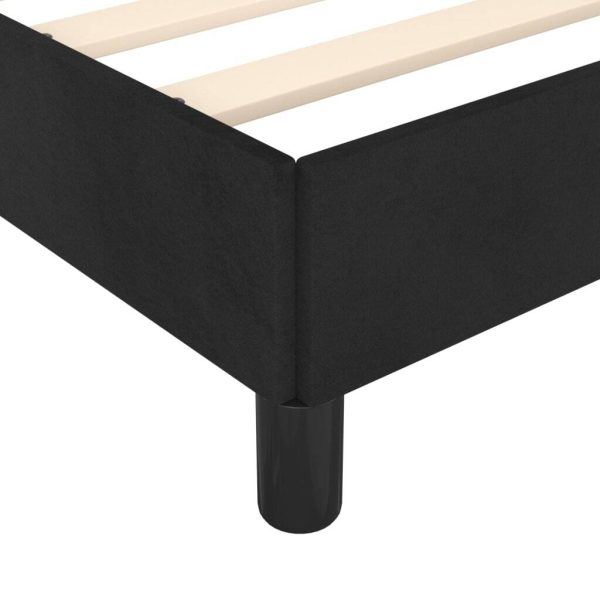 Bed Frame with Headboard Black 137×187 cm Double Velvet
