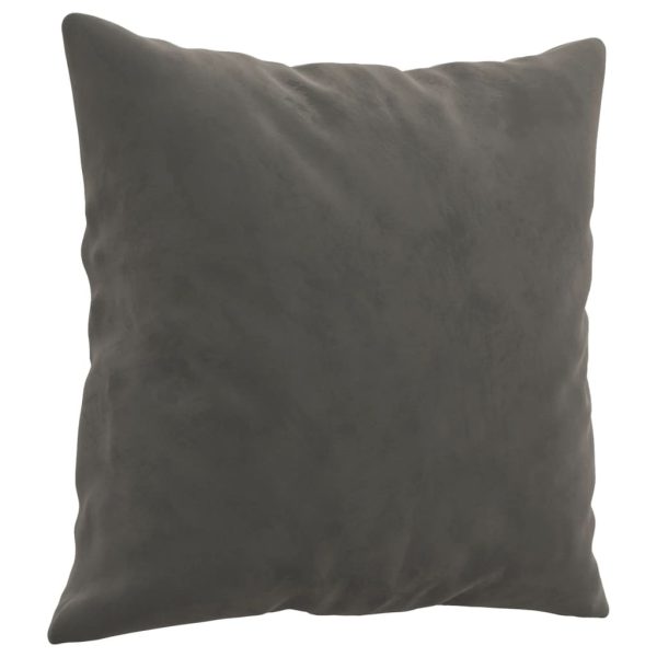 Throw Pillows 2 pcs Dark Grey 40×40 cm Velvet