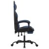 Swivel Gaming Chair with Footrest Black&Blue Faux Leather