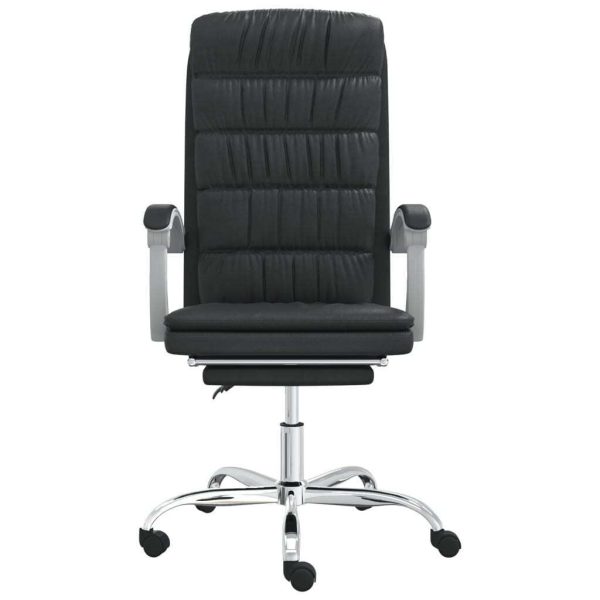 Reclining Office Chair Black Faux Leather