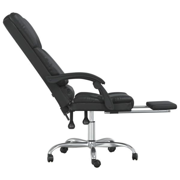 Massage Reclining Office Chair Black Faux Leather