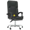 Massage Reclining Office Chair Black Faux Leather