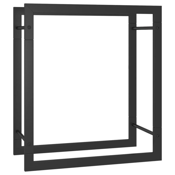 Firewood Rack Matt Black 50x28x56 cm Steel