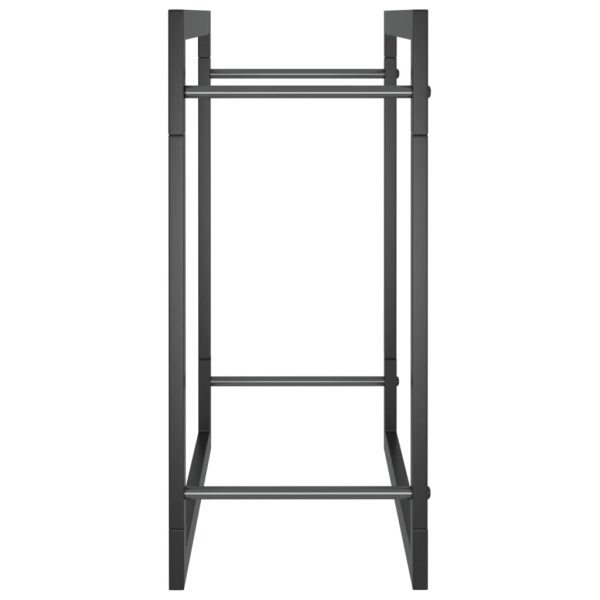 Firewood Rack Matt Black 50x28x56 cm Steel