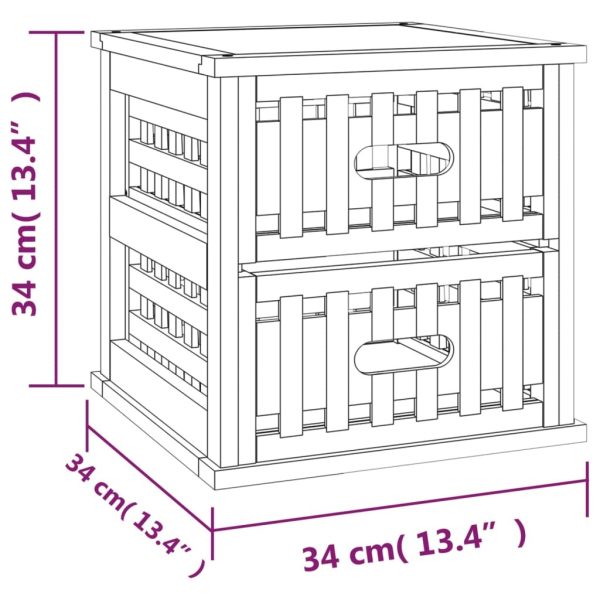 Bedside Cabinets 2 pcs 34x34x34 cm Solid Wood Walnut