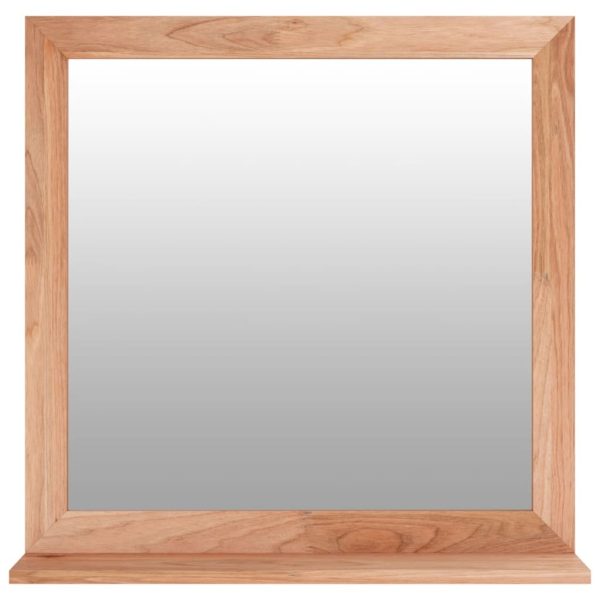 Wall Mirror 55×55 cm Solid Wood Walnut