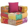 Bluffdale Modular Pouffe with Pillow Patchwork Fabric