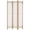 Cumbernauld Folding 3-Panel Room Divider 120 cm Bamboo and Canvas