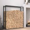 Firewood Rack Matt Black 50x28x56 cm Steel