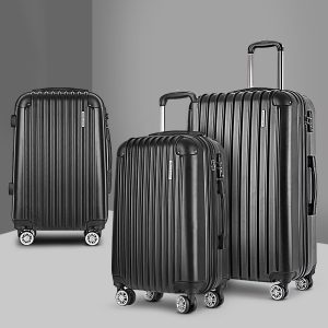 Local Pickup - 3pcs Luggage Trolley Set Travel Suitcase Hard Case Carry On Bag Black
