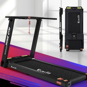 Electric Treadmill Home Gym Exercise Running Machine Fitness Equipment Compact Fully Foldable 420mm Belt Black
