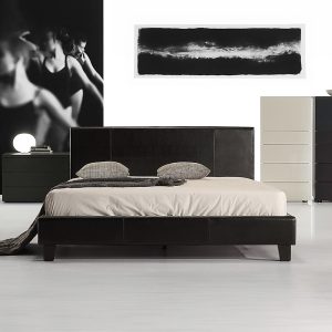 Renmark Double PU Leather Bed Frame Black