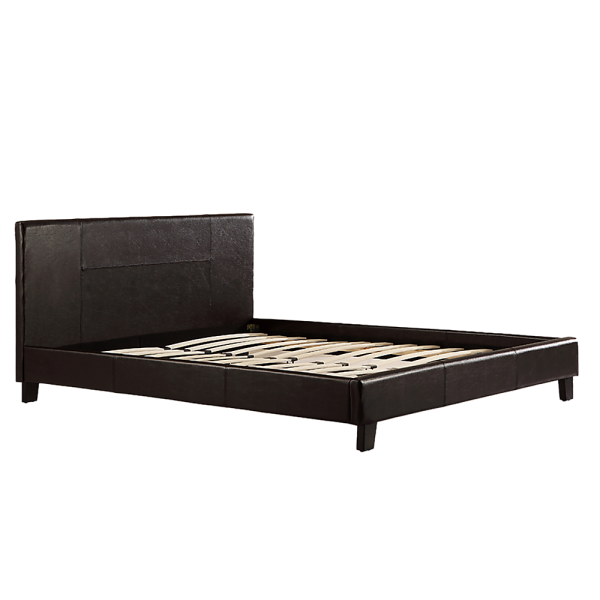 Renmark Queen PU Leather Bed Frame Brown