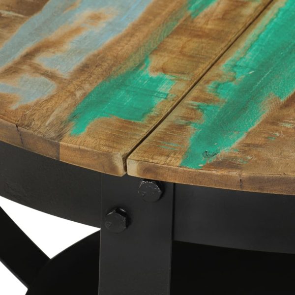 Coffee Table ? 68×43 cm Solid Wood Reclaimed and Iron