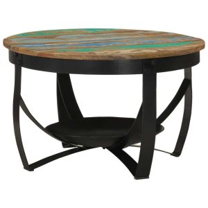Coffee Table ? 68×43 cm Solid Wood Reclaimed and Iron