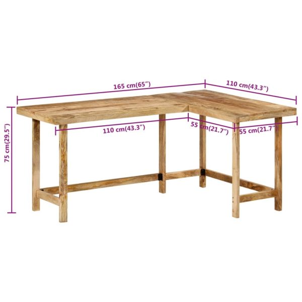 Desk 165x110x75 cm Solid Wood Mango