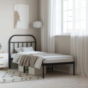 Metal Bed Frame with Headboard