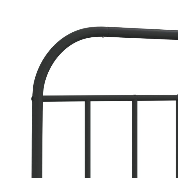 Metal Bed Frame with Headboard Black 92×187 cm Single