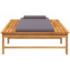 Sun Lounger with Dark Grey Cushion and Pillow Solid Wood Acacia