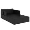 Sunbed with Cushions Black 182x118x63 cm Poly Rattan