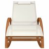 Rocking Chair White Textilene and Solid Wood Poplar