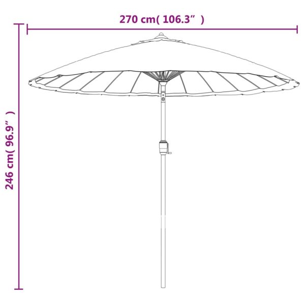 Outdoor Parasol with Aluminium Pole 270 cm Anthracite