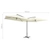 Double Parasol with Steel Pole 250×250 cm Sand White