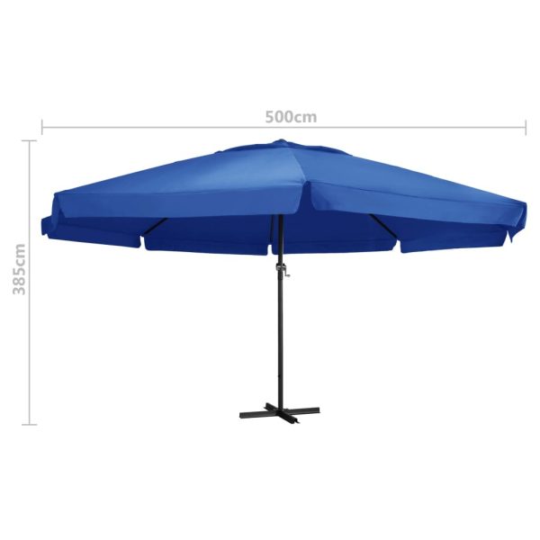 Outdoor Parasol with Aluminium Pole 500 cm Azure Blue