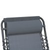 Deck Chair Headrest Grey 40×7.5×15 cm Textilene