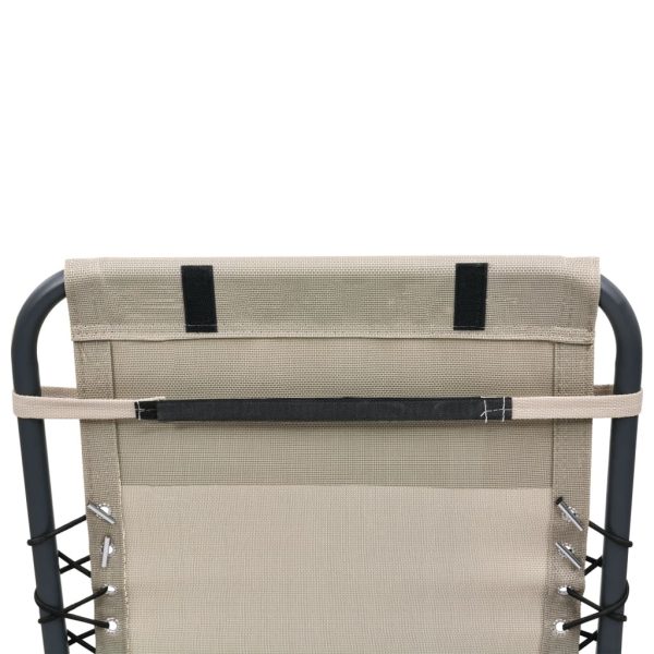 Deck Chair Headrest Cream 40×7.5×15 cm Textilene