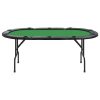 10-Player Folding Poker Table Green 206x106x75 cm