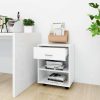 Rolling Cabinet White 46x36x59 cm Engineered Wood