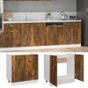 Sink Bottom Cabinet Smoked Oak 80x46x81.5 cm Engineered Wood