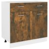 Drawer Bottom Cabinet Smoked Oak 80x46x81.5 cm Engineered Wood