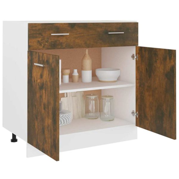 Drawer Bottom Cabinet Smoked Oak 80x46x81.5 cm Engineered Wood