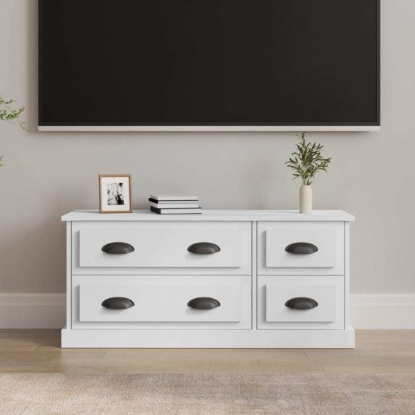 TV Cabinet White 100×35.5×45 cm Engineered Wood