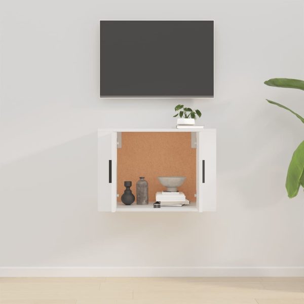 Hilliard Wall Mounted TV Cabinet White 57×34.5×40 cm