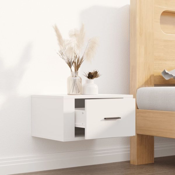 Sandhurst Wall-mounted Bedside Cabinet White 50x36x25 cm