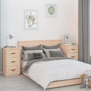 Ponteland Bedside Cabinets 2 pcs 40x40x75 cm Solid Wood Pine