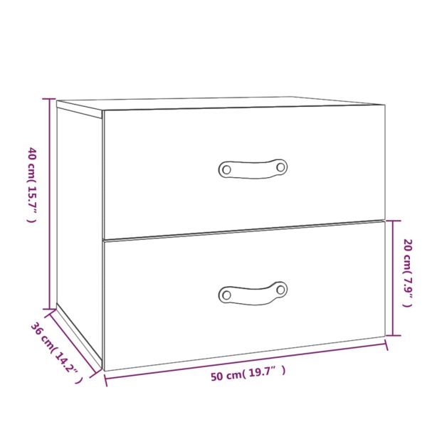 Hereford Wall-mounted Bedside Cabinets 2 pcs 50x36x40 cm