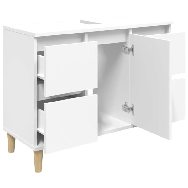 Sink Cabinet White 80x33x60 cm Engineered Wood