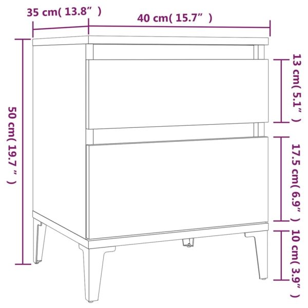 Schiller Bedside Cabinet White 40x35x50 cm