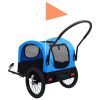 2-in-1 Pet Bike Trailer and Jogging Stroller Blue and Black