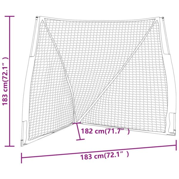 Portable Baseball Net Orange and Black 183x182x183cm Steel and Polyester