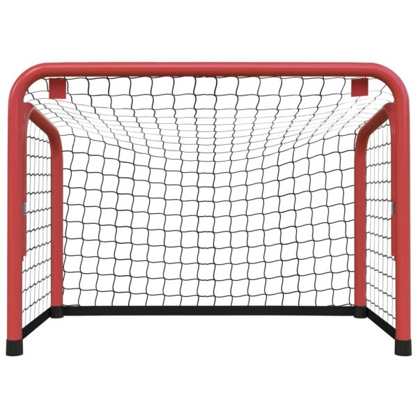 Hockey Goal with Net Red and Black 68x32x47 cm Steel and Polyester