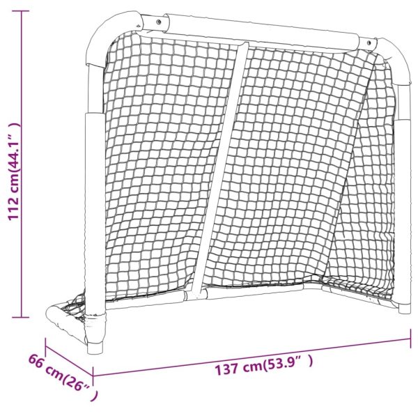 Hockey Goal Red and White 137x66x112 cm Polyester