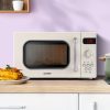 20L Microwave Oven 800W Countertop Kitchen 8 Cooking Settings Cream