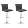 Set of 2 Bar Stools Kitchen Stool Dining Chairs Grey